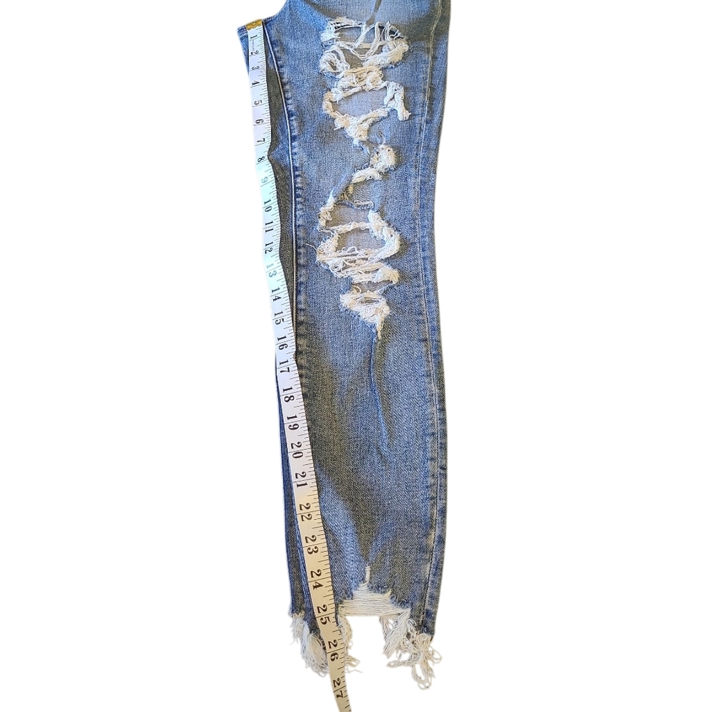 Women's AE Next Level Stretch Curvy Super Hi-Rise Jeggings Distressed 6 *SHORT* - Picture 8 of 9